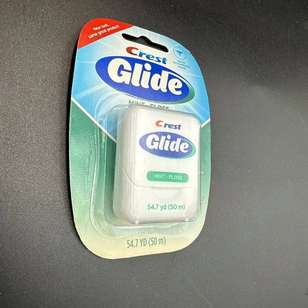 Crest Glide Mint Dental Floss Sealed 54.7yd Shred Resistant Mint Flavored VTG